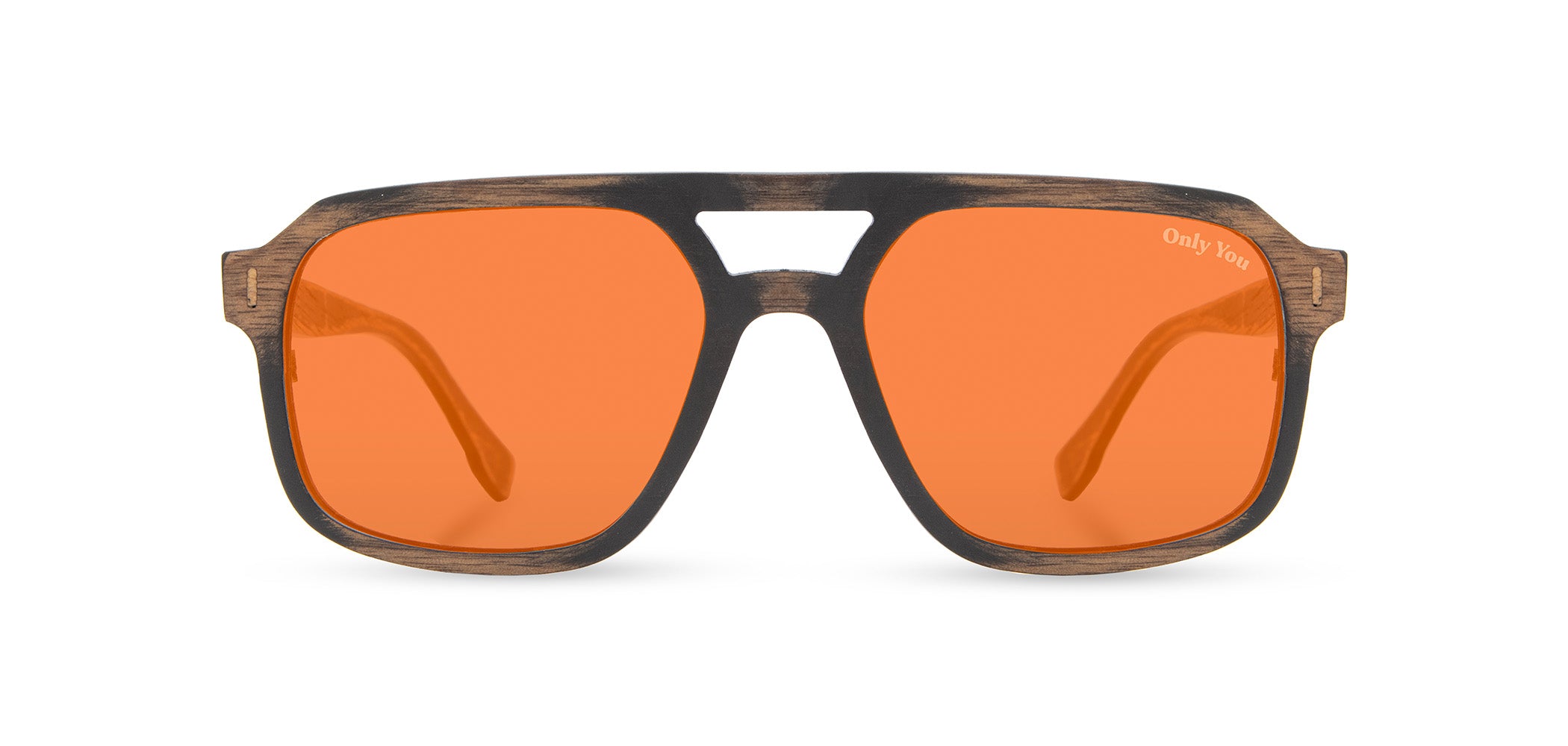 Distressed Dark Walnut*Amber Polarized | Auburn Wood Smokey Bear Sunglasses