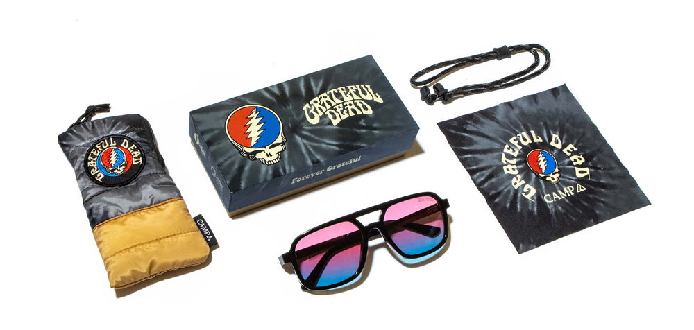 Black*Walnut*Basic Polarized Sunset + Black*Walnut*HD Plus Polarized Sunset + Black*Walnut*RX | CAMP Glacier Grateful Dead Stealie Sunglasses