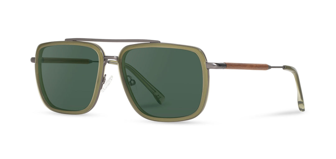 Pine*Walnut*G15 + Pine*Walnut*G15 Polarized | Shwood Grant Acetate Sunglasses Pine