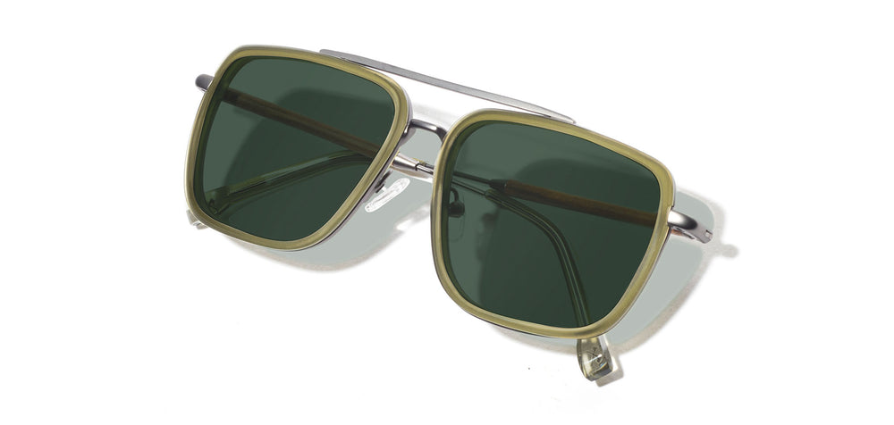 Pine*Walnut*G15 + Pine*Walnut*G15 Polarized | Shwood Grant Acetate Sunglasses Pine