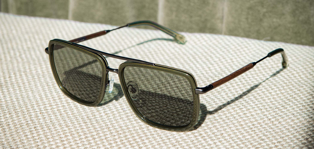 Pine*Walnut*G15 + Pine*Walnut*G15 Polarized | Shwood Grant Acetate Sunglasses Pine