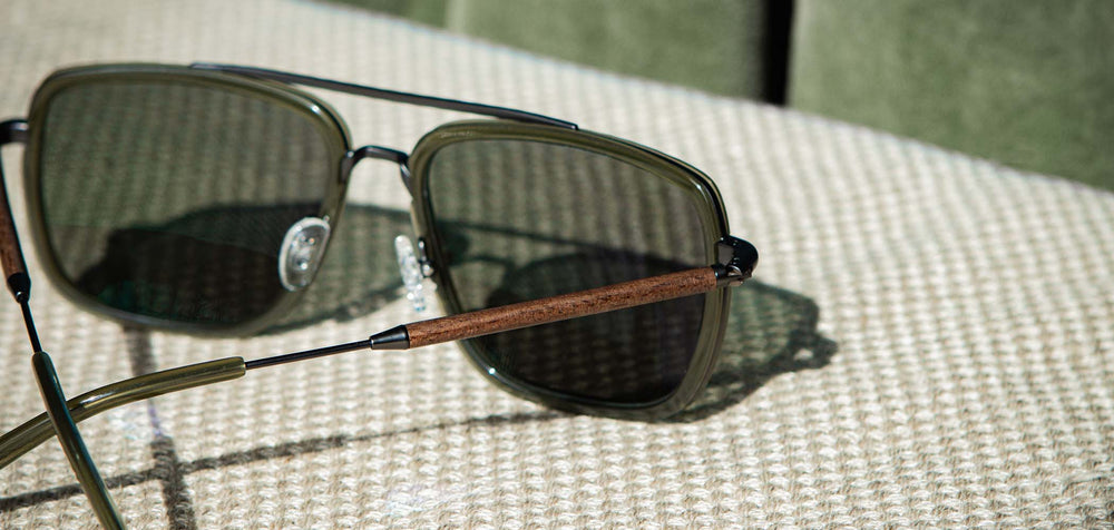 Pine*Walnut*G15 + Pine*Walnut*G15 Polarized | Shwood Grant Acetate Sunglasses Pine