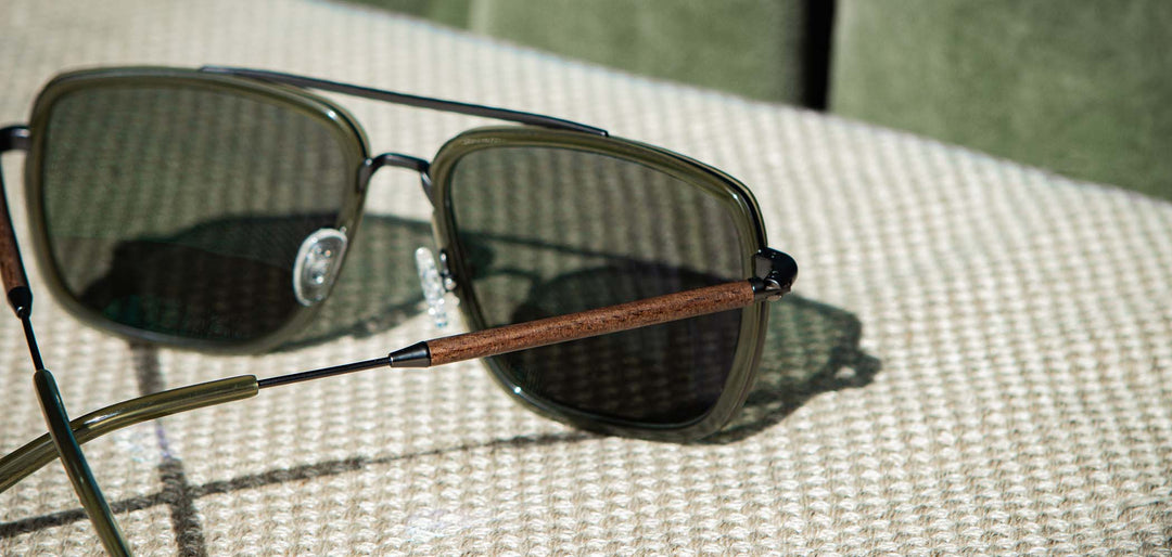 Pine*Walnut*G15 + Pine*Walnut*G15 Polarized | Shwood Grant Acetate Sunglasses Pine