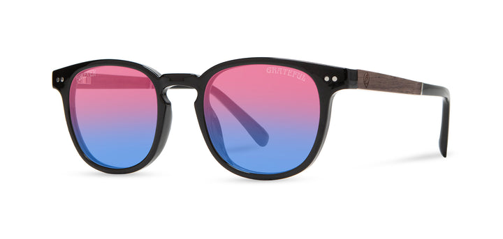 Black*Walnut*Basic Polarized Sunset + Black*Walnut*HD Plus Polarized Sunset + Black*Walnut*rx | CAMP Topo Black Grateful Dead Stealie Sunglasses