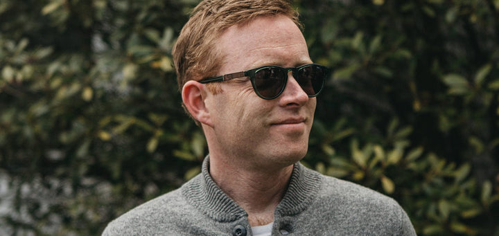 Emerald*Elm Burl*Grey + Emerald*Elm Burl*Grey Polarized | Shwood Francis Acetate Sunglasses Emerald