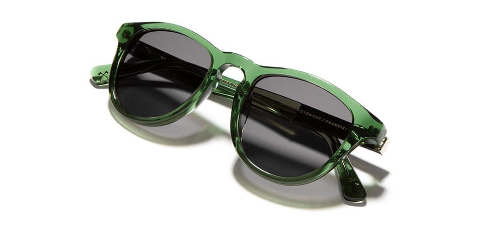 Emerald*Elm Burl*Grey + Emerald*Elm Burl*Grey Polarized | Shwood Francis Acetate Sunglasses Emerald