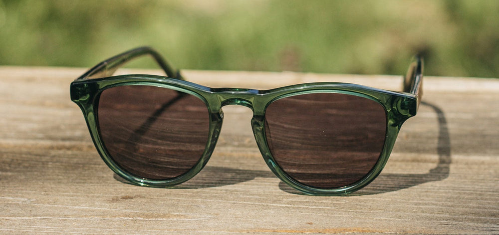 Emerald*Elm Burl*Grey + Emerald*Elm Burl*Grey Polarized | Shwood Francis Acetate Sunglasses Emerald